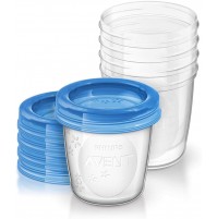 Philips Avent SCF619/05 Contenitori per Latte Materno, 180 ml, Confezione da 5 Pezzi